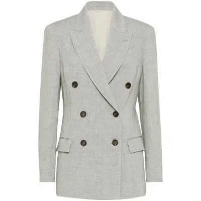 BRUNELLO CUCINELLI GRAY JACKETS