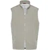 Brunello Cucinelli Gilet In White With Front Two-way Zip Fastening In Gray