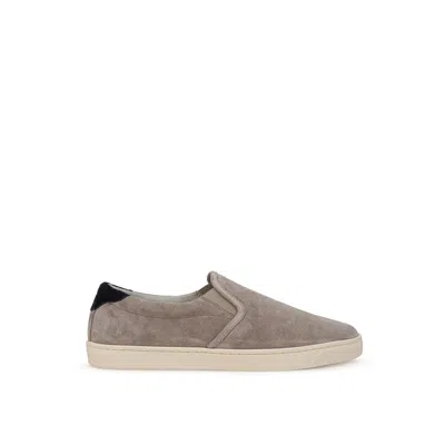 BRUNELLO CUCINELLI GRAY LEATHER SNEAKER