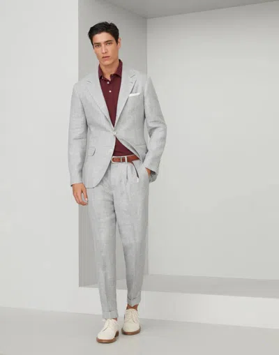 Brunello Cucinelli Single-breasted Notched-lapel Blazer In Gray