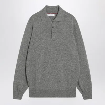 BRUNELLO CUCINELLI BRUNELLO CUCINELLI GRAY POLO IN