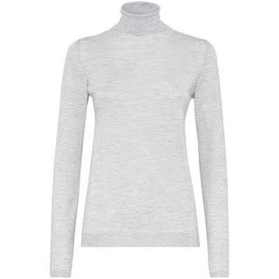 BRUNELLO CUCINELLI GRAY SWEATERS