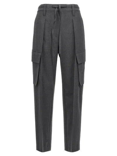 Brunello Cucinelli Gray Wool Cargo Pants