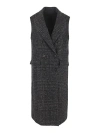 Brunello Cucinelli Checked Wool-blend Coat In Gray