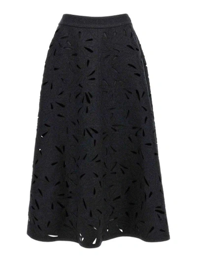 Brunello Cucinelli Gray Wool Long Women's Skirt