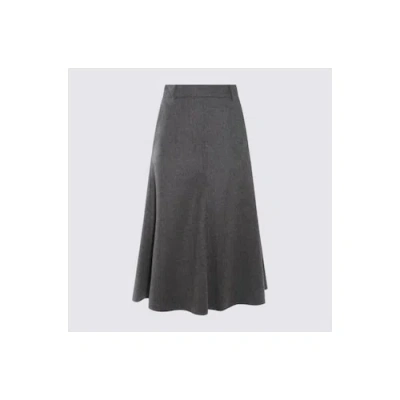 Brunello Cucinelli Gray Wool Long Women's Skirt