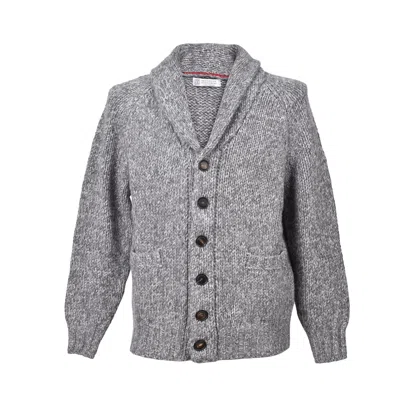 Brunello Cucinelli Gray Wool Men's Cardigan