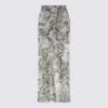Shop Brunello Cucinelli Green And White Silk Pants