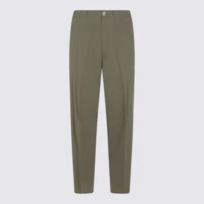 Brunello Cucinelli Green Cotton Pant In Gray