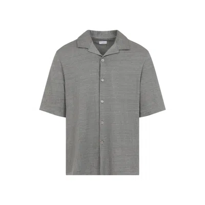 Brunello Cucinelli Green Cotton Shirt In Gray