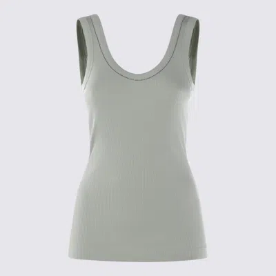 Brunello Cucinelli Green Cotton Top In Gray