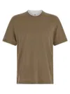 Brunello Cucinelli Double Layer T-shirt Multicolor In Green