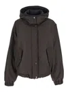 Brunello Cucinelli Cropped Down Jacket Casual Jackets And Parka Brown In Black