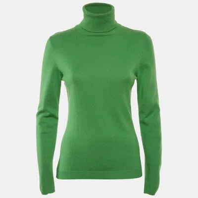 Pre-owned Brunello Cucinelli Green Knit High Neck Sweater S
