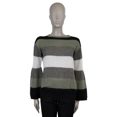 Pre-owned Brunello Cucinelli Green Mohair 2018 Lurex Striped Sweater Vest Xs