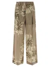 Brunello Cucinelli Elegant Silk Trousers With Stamped Floral Design In Multi