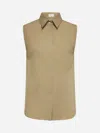 Brunello Cucinelli Green Shiny Trim Poplin Shirt