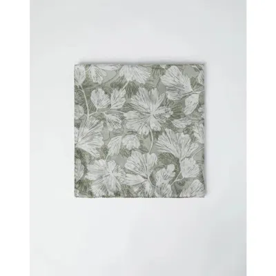 Brunello Cucinelli Green Silk Floral Neck Wrap In ["green"]