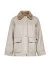 Brunello Cucinelli Greige Cashmere Blouson With Detachable Vest In Gray