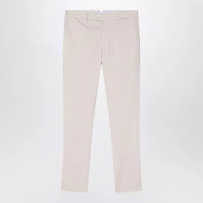 Brunello Cucinelli Greige Cotton Regular Pants Men In Cream