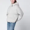 Brunello Cucinelli Greige Down Jacket In Cashmere Knit In Gray