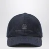 Brunello Cucinelli Grey-blue Wool Baseball Cap Men In Blue