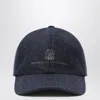 Brunello Cucinelli Grey-blue Wool Baseball Cap Men In Blue