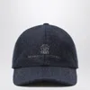 Brunello Cucinelli Grey-blue Wool Baseball Cap Men In Gray