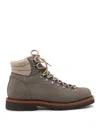 Brunello Cucinelli Panelled Suede Ankle Boots In Grey