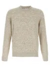 Brunello Cucinelli Grey Buttoned Yarn Sweater In Multi