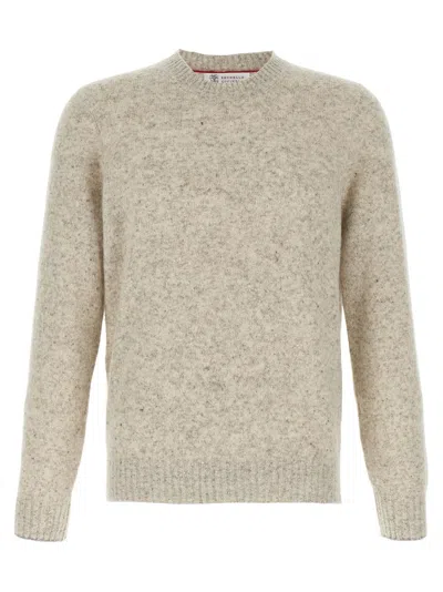 BRUNELLO CUCINELLI GREY BUTTONED YARN SWEATER