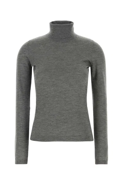Brunello Cucinelli Grey Cashmere Blend Sweater In Gray