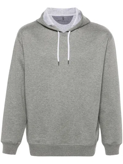 Brunello Cucinelli Grey Cashmere Blend Sweaters In Gray