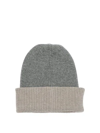 BRUNELLO CUCINELLI BRUNELLO CUCINELLI GREY CASHMERE HAT