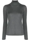Brunello Cucinelli Luxe Cashmere Silk Turtleneck Sweater In Gray