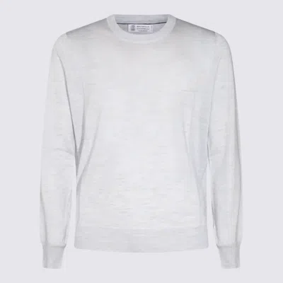 Brunello Cucinelli Grey Cashmere Knitwear In Multicolor