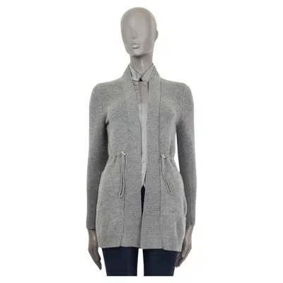 Pre-owned Brunello Cucinelli Grey Cashmere Layered Zip Cardigan Sweater Xs In Gray