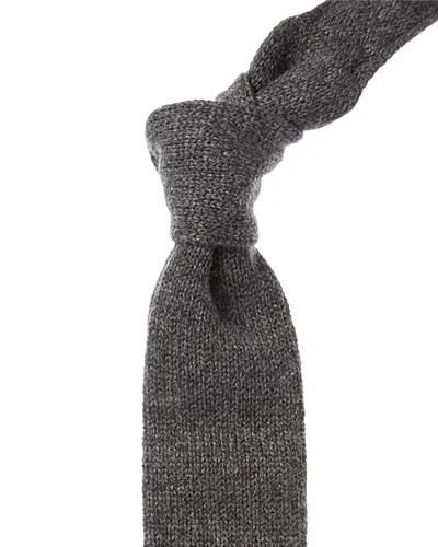 Brunello Cucinelli Grey Cashmere Tie In Gray
