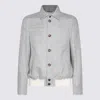 Brunello Cucinelli Blouson In Lino, Lana E Seta In Grey