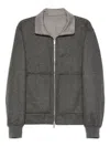 Brunello Cucinelli Cashmere Reversible Bomber Jacket Puffer Jackets Gray In Gray