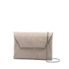Brunello Cucinelli Crocodile-embossed Chain Clutch Bag In Gray