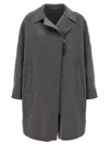 Brunello Cucinelli Cashmere Coat With Pockets In Gray