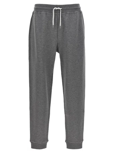 BRUNELLO CUCINELLI GREY COTTON BLEND JOGGERS