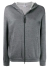 Brunello Cucinelli Women Cotton-silk Sweatshirt Topwear With Jewellery In Gray