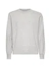 Brunello Cucinelli Grey Cotton Crewneck Sweater In Gray