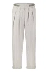 Brunello Cucinelli Cotton Fleece Trousers In Grey