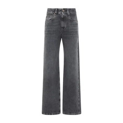Brunello Cucinelli Grey Cotton Jeans In Black