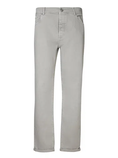 Brunello Cucinelli Grey Cotton Jeans In Green