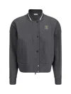 Brunello Cucinelli Grey Cotton Knitwear In Piombo
