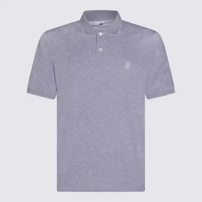 Brunello Cucinelli Grey Cotton Polo Shirt In Gray